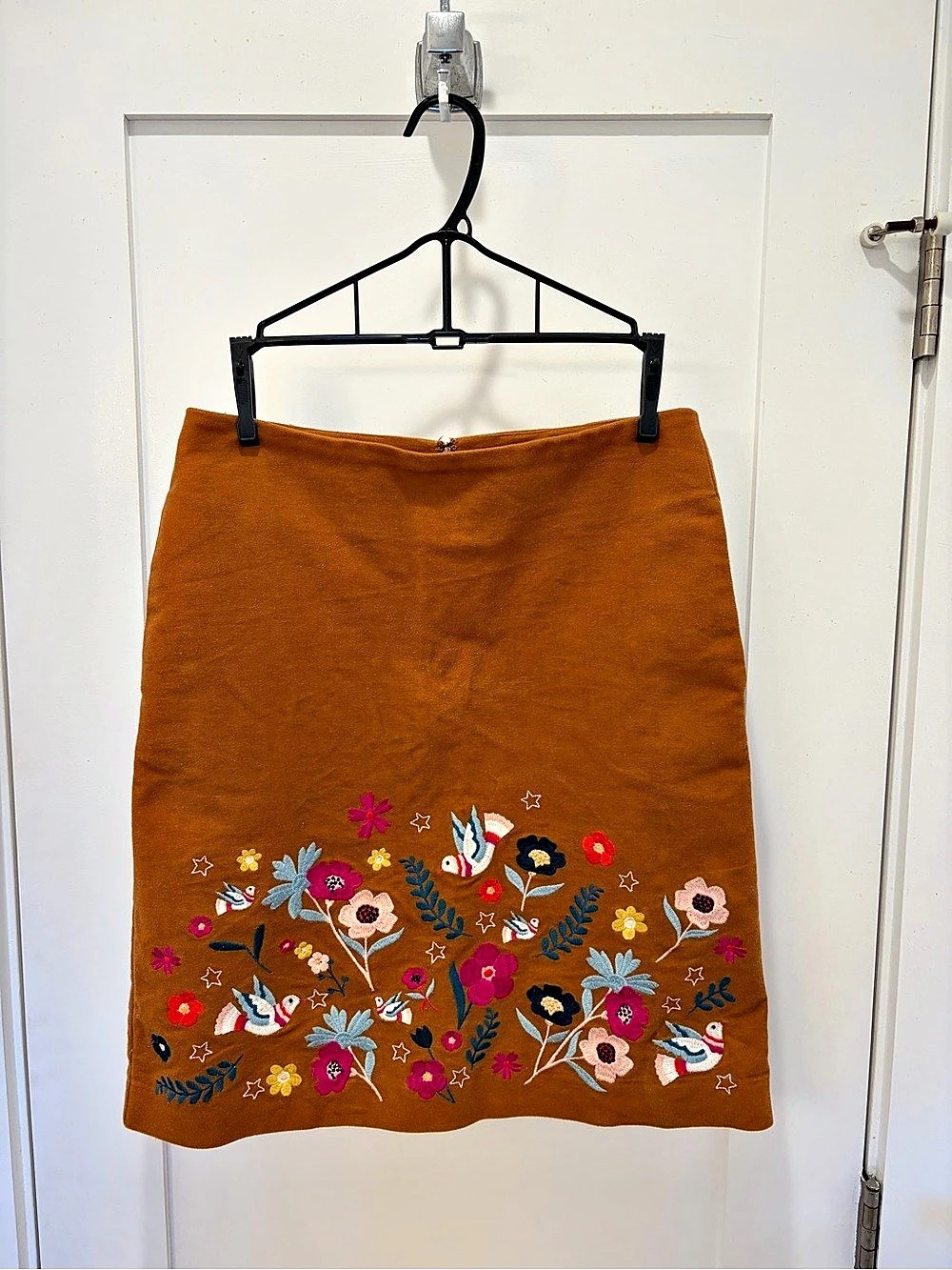 BODEN Olivia Embroidered Mini Skirt Side Pockets Folk Art UK 10R / US 6R